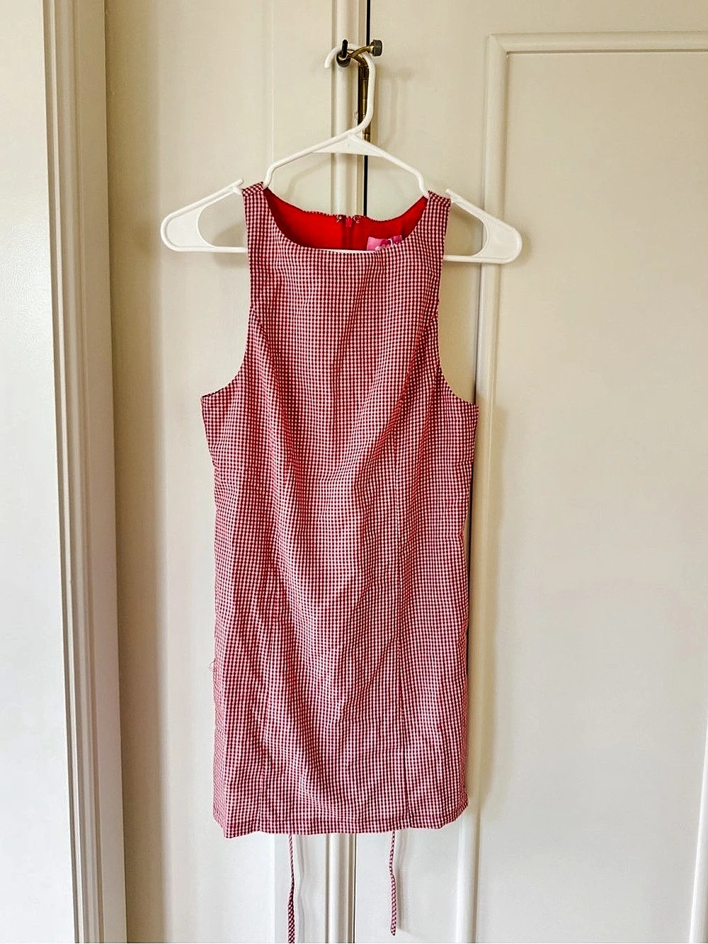 Edikted Gingham Mini Dress in Red & White Size XS NWT